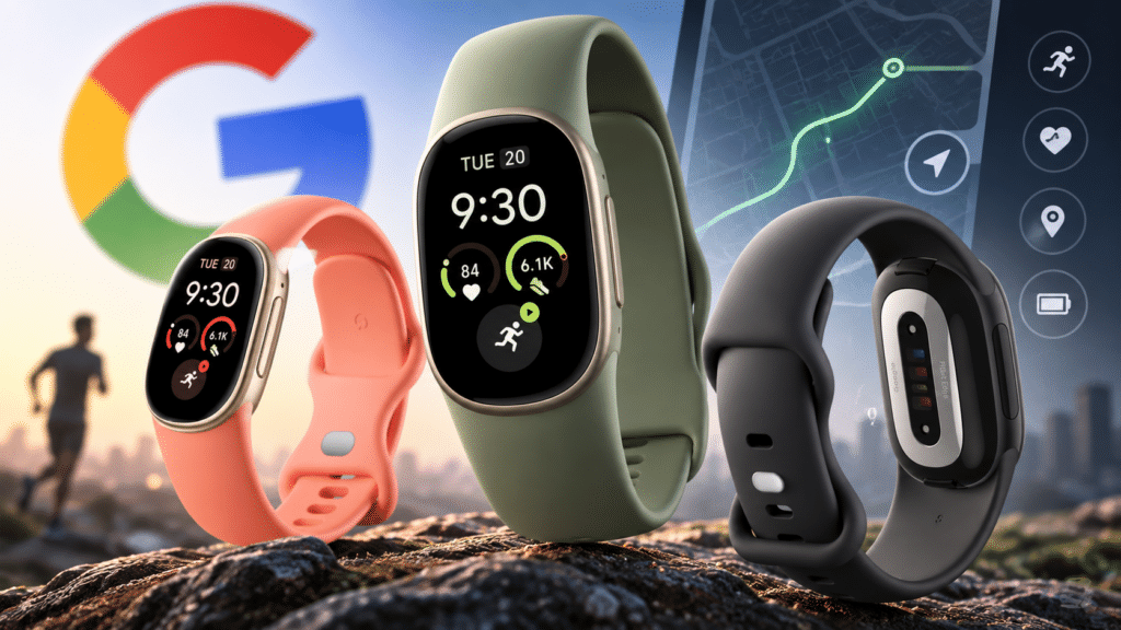Fitbit Edge riporta Google nelle fitness band: sette giorni di autonomia e GPS 2 Trio di smartwatch Fitbit su mappa GPS