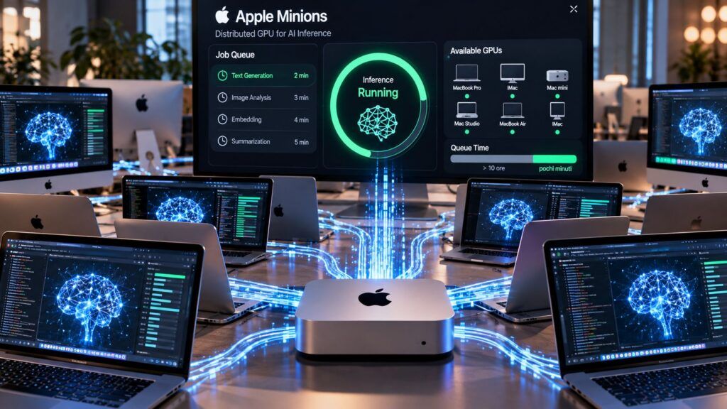 Apple Minions trasforma i Mac inattivi in un cloud GPU per l’AI 2 Ufficio Apple Minions in rete neurale