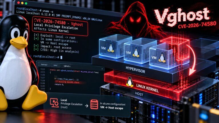 Vghost vulnerabilita Linux tra VM e host