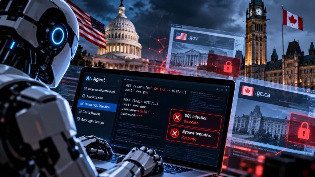 Agenti AI tentano di hackerare siti governativi USA e Canada 2 agenti ai hacking governo usa canada