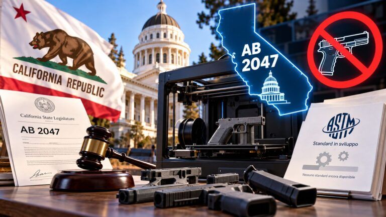 california ab2047 stampanti 3d blocco armi standard astm
