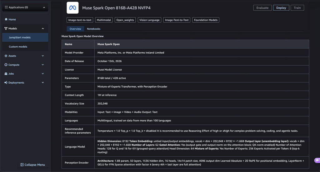 Meta Muse Spark Open porta 816 miliardi di parametri dal Mac Studio ad AWS 5 image 431