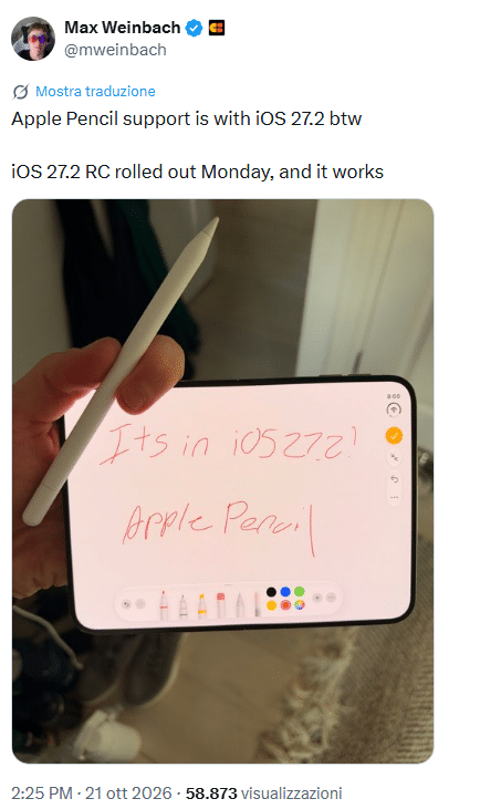 iPhone Duo, Apple Pencil con iOS 27.2: pochi pezzi in Italia e prime recensioni 3 image 524