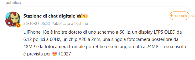 iPhone 18e, chip A20 e selfie da 24 MP ma display fermo a 60 Hz 3 image 656