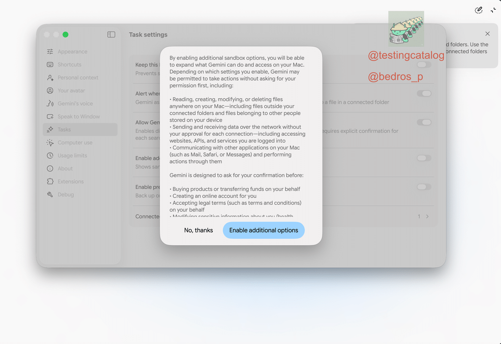 Gemini prepara Full Access sul Mac: file e web oltre la sandbox 3 image 78