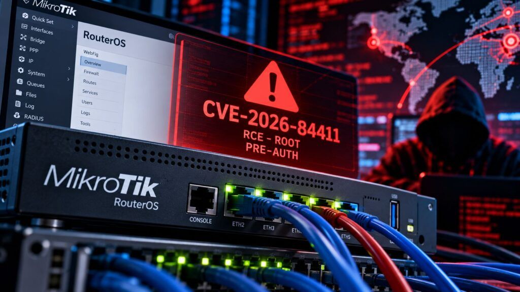 MikroTik RouterOS, falla pre-auth consente RCE root con una sola richiesta 2 mikrotik routeros cve 2026 84411 rce root