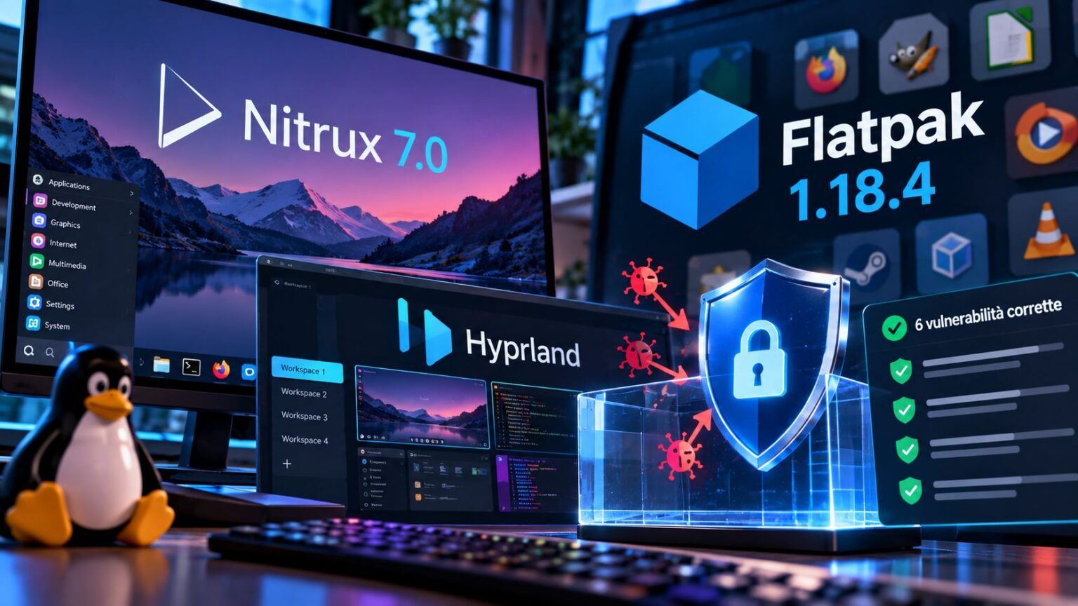 Nitrux 7.0 passa a Linux 7.2, Flatpak 1.18.4 chiude sei falle - Matrice ...