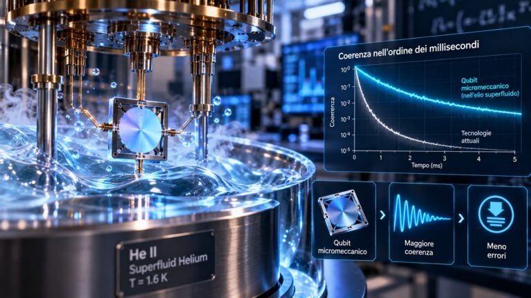 Qubit nell’elio superfluido promette errori 100 volte inferiori, ma è ancora teoria 2 qubit elio superfluido shoq coerenza millisecondi