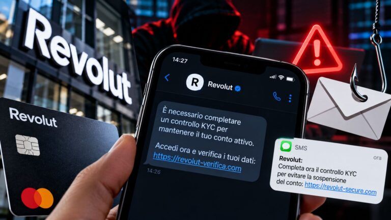 revolut phishing pec selfie kyc sms clienti