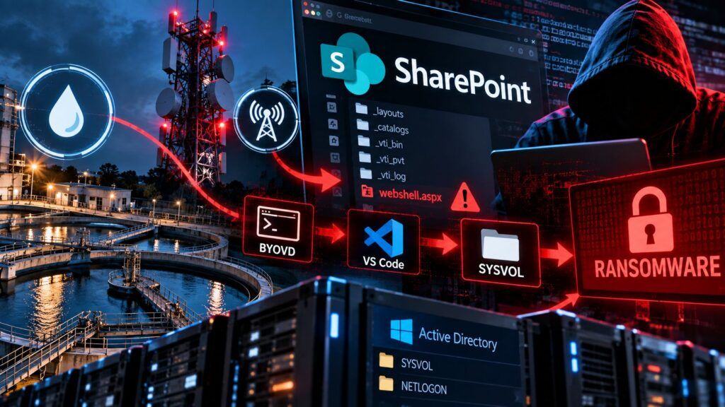 Warlock usa SharePoint contro acqua e telecom: ransomware corre via SYSVOL 2 warlock ransomware sharepoint acqua telecom longlegs